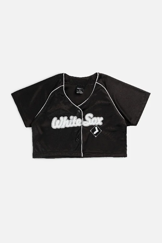 Rework Crop Chicago White Sox MLB Jersey - M Lightweight Zip Hoodie