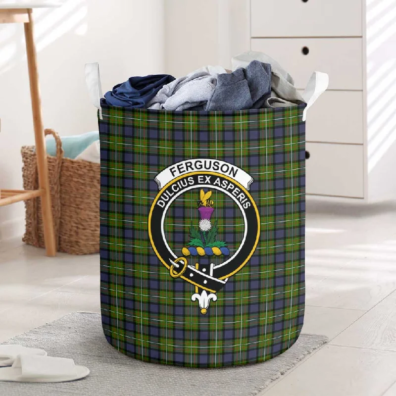 Ferguson Modern Tartan Laundry Basket with Family Crest