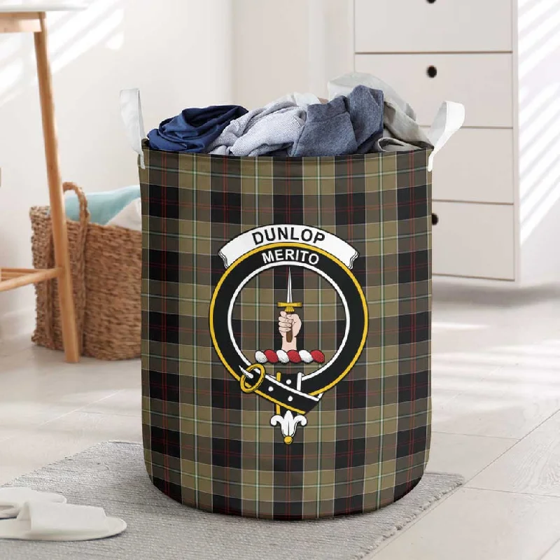 Dunlop Hunting Tartan Laundry Basket with Family Crest