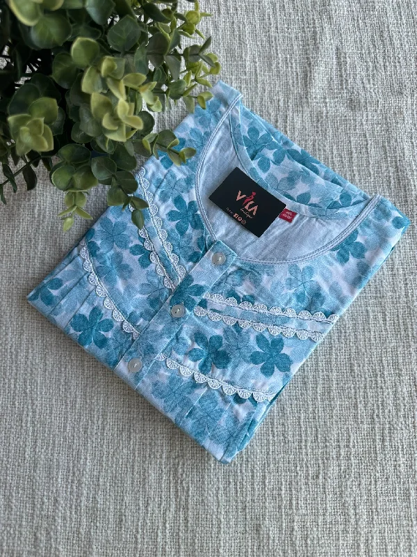 L size printed cotton nighty Movie night pajama sets