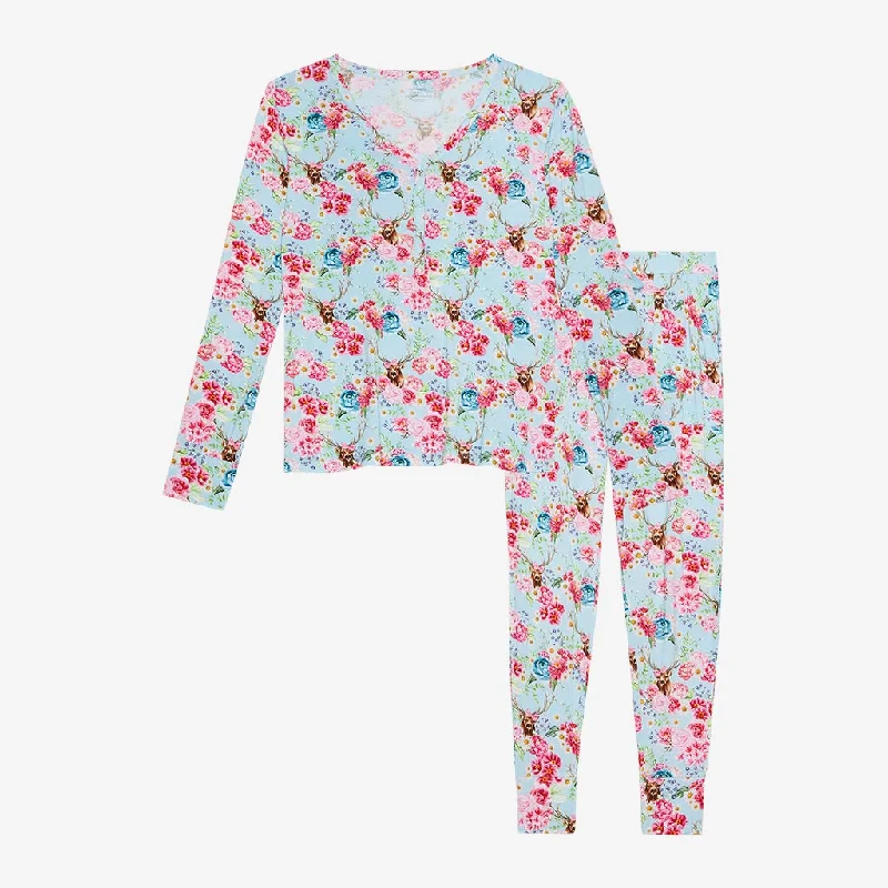 Posh Peanut Women's Long Sleeve Loungewear in Fawn Boho pajama sets