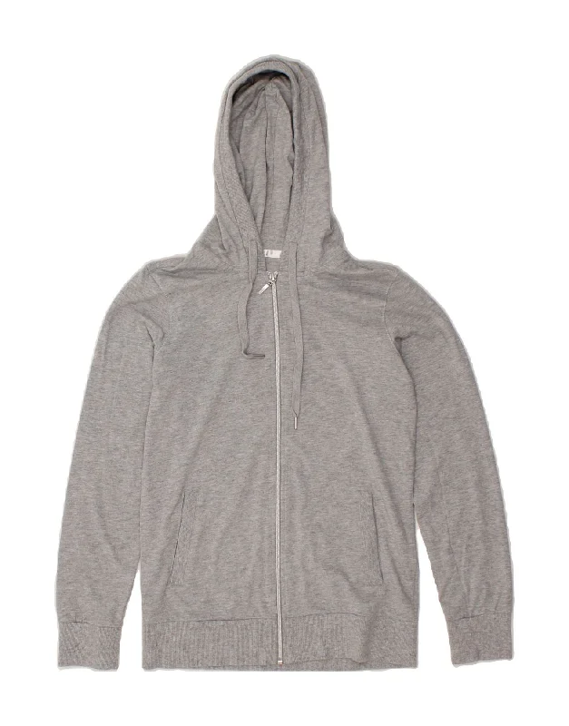 LOTTO Womens Zip Hoodie Sweater UK 6 XS Grey Cotton Thermal insulation sweaters