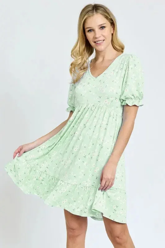 Ruffle Floral V-Neck Midi Dress Must-have midi dresses for this season