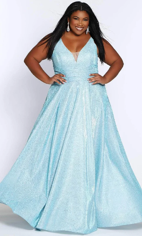 Sydney's Closet - SC7324 V-Neck Metallic Prom Gown Hot new arrivals in party dresses