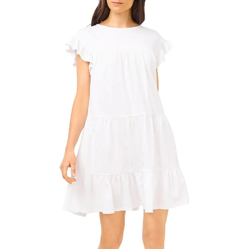 1.State Womens Tiered Ruffled Shift Dress Off-shoulder unclassified dresses
