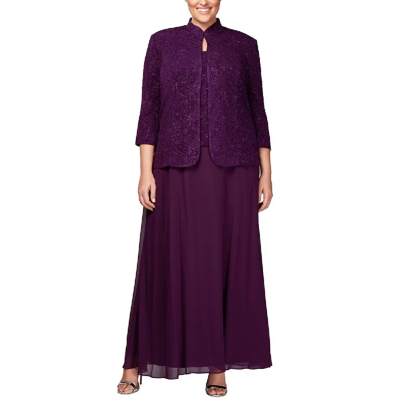 Alex Evenings Womens Plus 2PC Jacket Evening Dress Vacation unclassified dresses