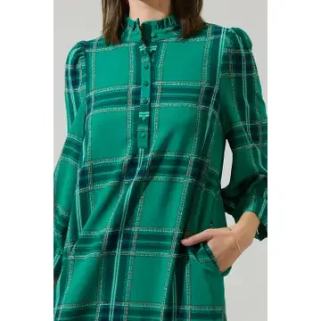 Always Hope Jade Plaid Dress Short unclassified dresses