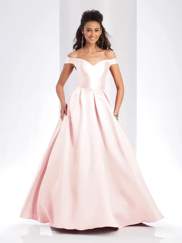 Clarisse - 3442SC Sleek Off Shoulder Pleated A-Line Dress Luxury unclassified dresses