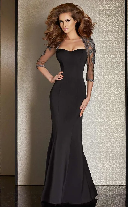 Clarisse - M6204SC Beaded Quarter Sleeve Queen Anne Dress Casual unclassified dresses