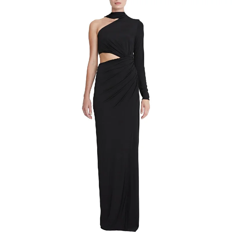 Halston Womens Joanna One Shoulder Cut-Out Evening Dress Comfortable unclassified dresses