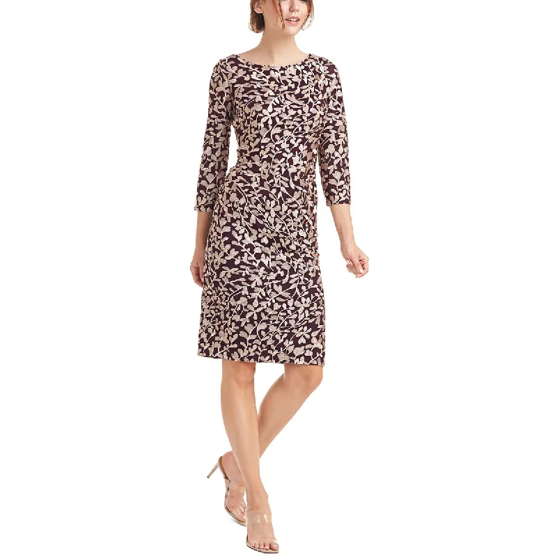 JS Collections Womens Embroidered Knee-Length Sheath Dress Ruffled unclassified dresses