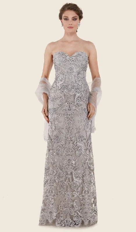 Rina Di Montella - RD2624 Fleur de Lis Embroidered Evening Gown One-shoulder unclassified dresses Rina Di Montella - RD2624 Fleur de Lis Embroidered Evening Gown One-shoulder unclassified dresses