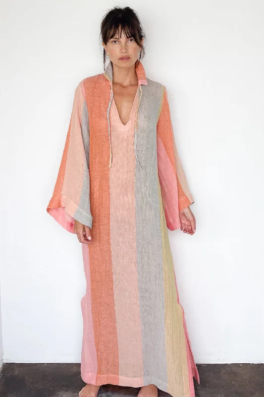 Sherbet Stripe Caftan One-shoulder unclassified dresses