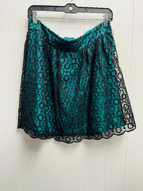 Black & Green Skirt Mini & Short Kensie, Size L A-line Denim Skirt