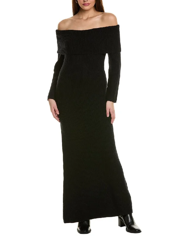 JL LUXE Off-The-Shoulder Sweaterdress Long Sleeve Sweater